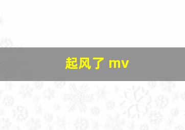 起风了 mv